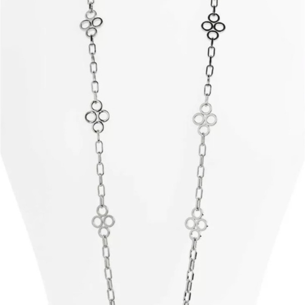 Tory Burch Clover Silver Necklace